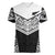 New Zealand Black Fern Custom Women V-Neck T-Shirt Maori Tukutuku Black-white Motif