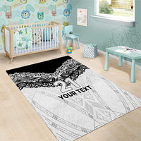 New Zealand Koru Fern Custom Area Rug Simple Taniko Motif