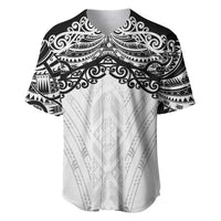 New Zealand Koru Fern Custom Baseball Jersey Simple Taniko Motif LT9 White - Polynesian Pride