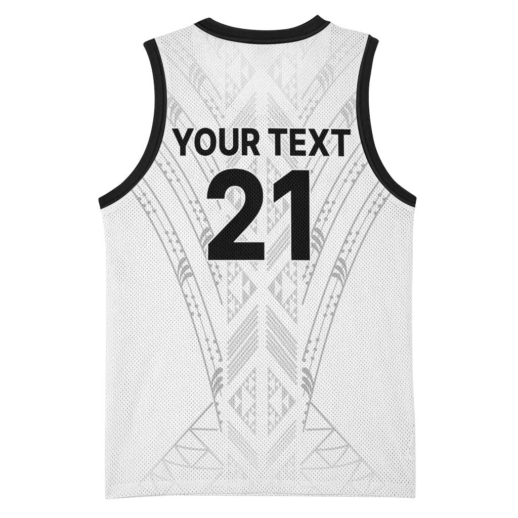 New Zealand Koru Fern Custom Basketball Jersey Simple Taniko Motif LT9 - Polynesian Pride