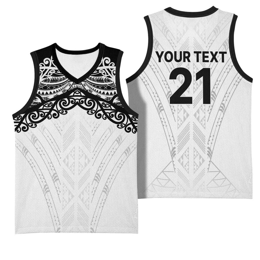 New Zealand Koru Fern Custom Basketball Jersey Simple Taniko Motif LT9 - Polynesian Pride