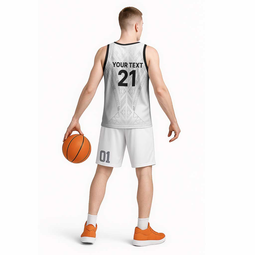 New Zealand Koru Fern Custom Basketball Jersey Simple Taniko Motif LT9 - Polynesian Pride