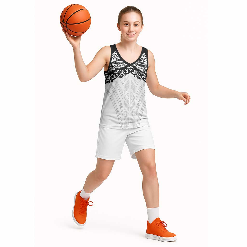 New Zealand Koru Fern Custom Basketball Jersey Simple Taniko Motif LT9 - Polynesian Pride