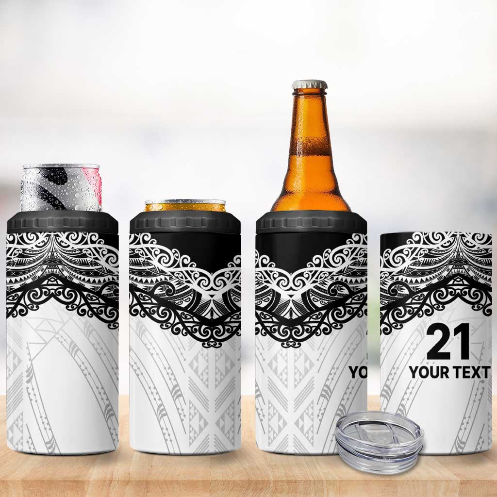 New Zealand Koru Fern Custom 4 in 1 Can Cooler Tumbler Simple Taniko Motif LT9 - Polynesian Pride