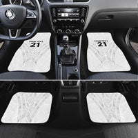 New Zealand Koru Fern Custom Car Mats Simple Taniko Motif LT9 Set 4pcs White - Polynesian Pride