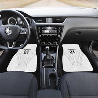 New Zealand Koru Fern Custom Car Mats Simple Taniko Motif LT9 Set 2pcs - Front White - Polynesian Pride