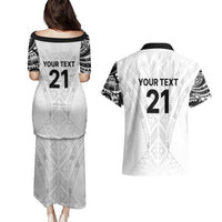 New Zealand Koru Fern Custom Couples Matching Puletasi and Hawaiian Shirt Simple Taniko Motif LT9 - Polynesian Pride