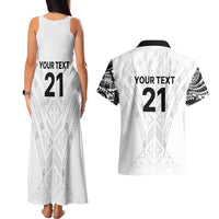 New Zealand Koru Fern Custom Couples Matching Tank Maxi Dress and Hawaiian Shirt Simple Taniko Motif LT9 - Polynesian Pride