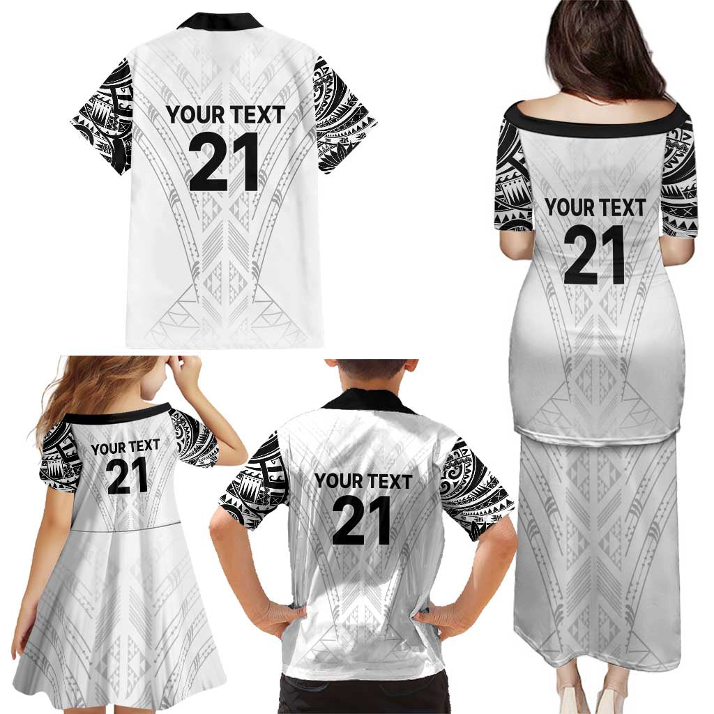 New Zealand Koru Fern Custom Family Matching Puletasi and Hawaiian Shirt Simple Taniko Motif LT9 - Polynesian Pride