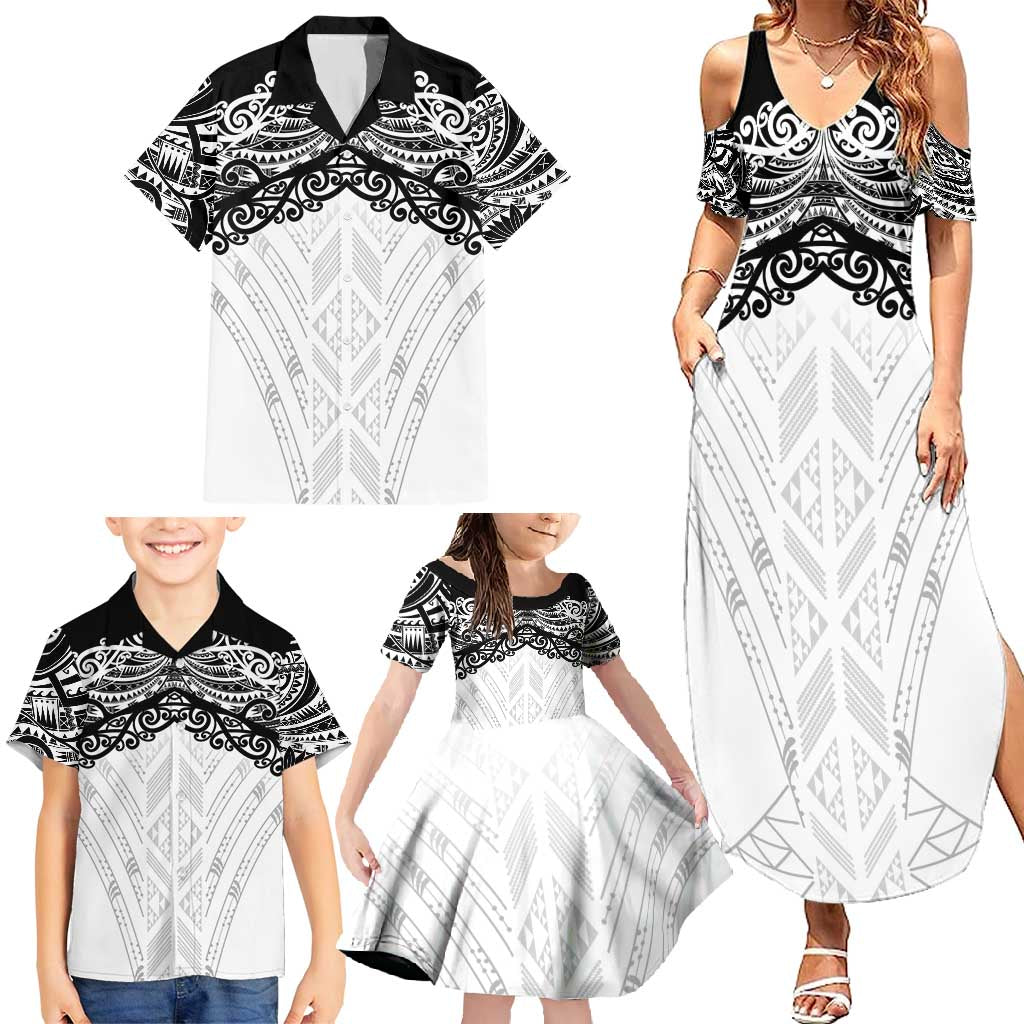 New Zealand Koru Fern Custom Family Matching Summer Maxi Dress and Hawaiian Shirt Simple Taniko Motif LT9 - Polynesian Pride