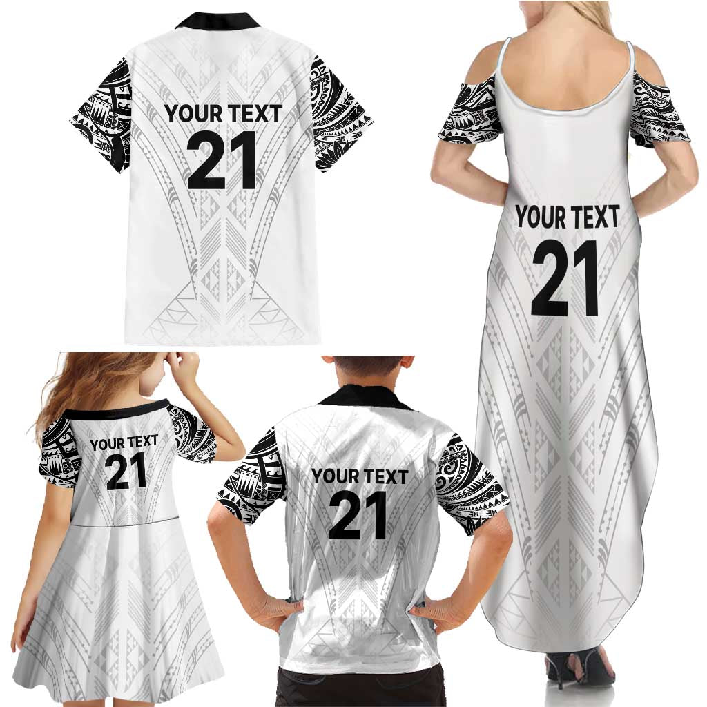 New Zealand Koru Fern Custom Family Matching Summer Maxi Dress and Hawaiian Shirt Simple Taniko Motif LT9 - Polynesian Pride
