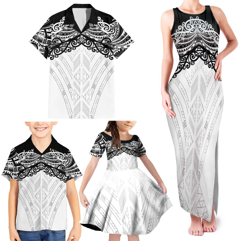 New Zealand Koru Fern Custom Family Matching Tank Maxi Dress and Hawaiian Shirt Simple Taniko Motif LT9 - Polynesian Pride