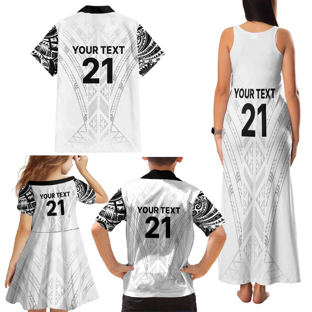 New Zealand Koru Fern Custom Family Matching Tank Maxi Dress and Hawaiian Shirt Simple Taniko Motif LT9 - Polynesian Pride