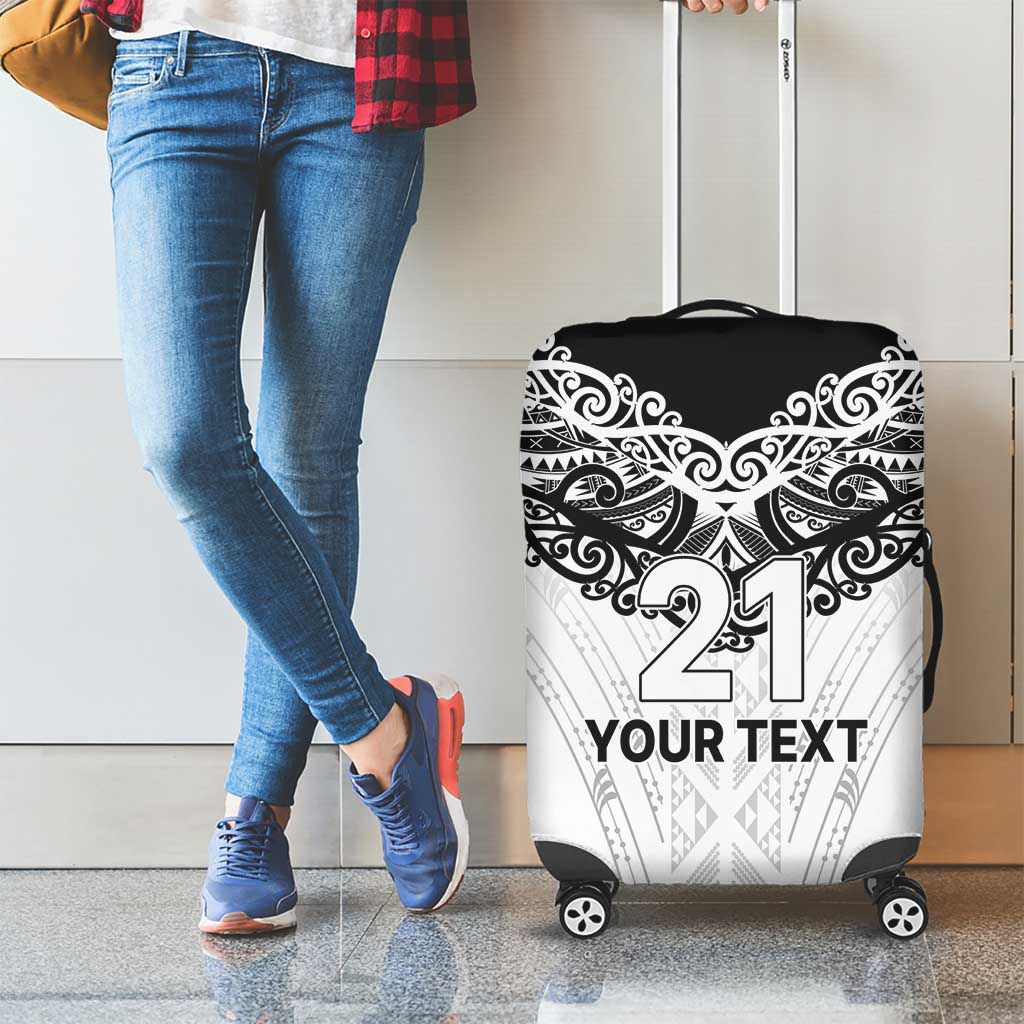 New Zealand Koru Fern Custom Luggage Cover Simple Taniko Motif LT9 - Polynesian Pride