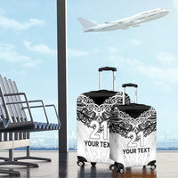 New Zealand Koru Fern Custom Luggage Cover Simple Taniko Motif LT9 - Polynesian Pride