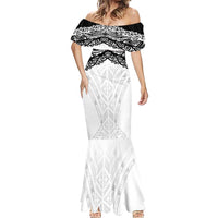 New Zealand Koru Fern Custom Mermaid Dress Simple Taniko Motif LT9 - Polynesian Pride