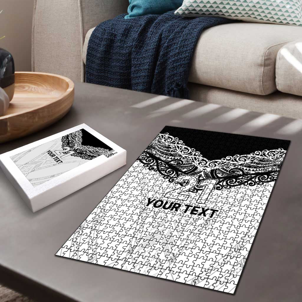 New Zealand Koru Fern Custom Puzzle Simple Taniko Motif - Polynesian Pride