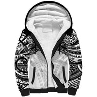 New Zealand Koru Fern Custom Sherpa Hoodie Simple Taniko Motif LT9 Unisex White - Polynesian Pride