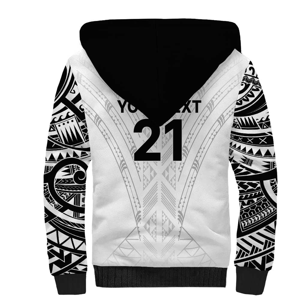 New Zealand Koru Fern Custom Sherpa Hoodie Simple Taniko Motif LT9 - Polynesian Pride