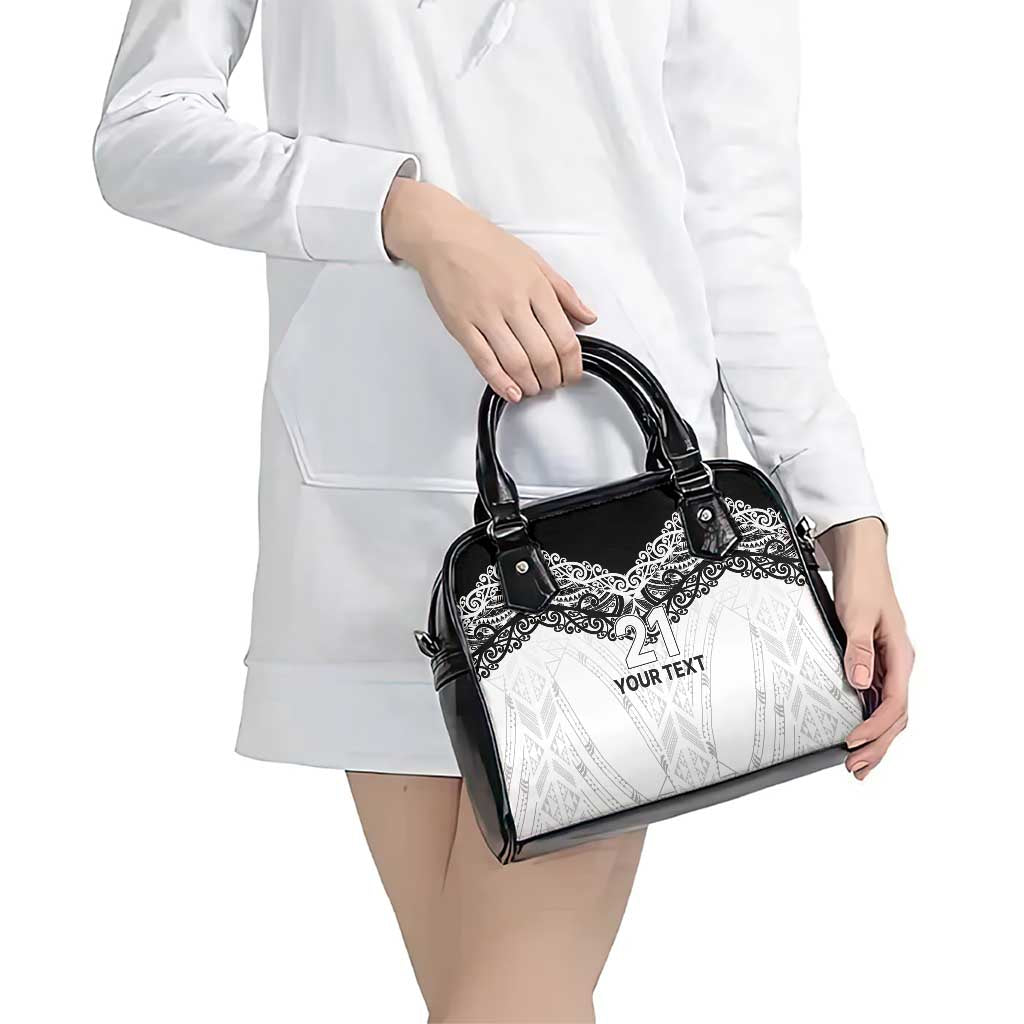 New Zealand Koru Fern Custom Shoulder Handbag Simple Taniko Motif