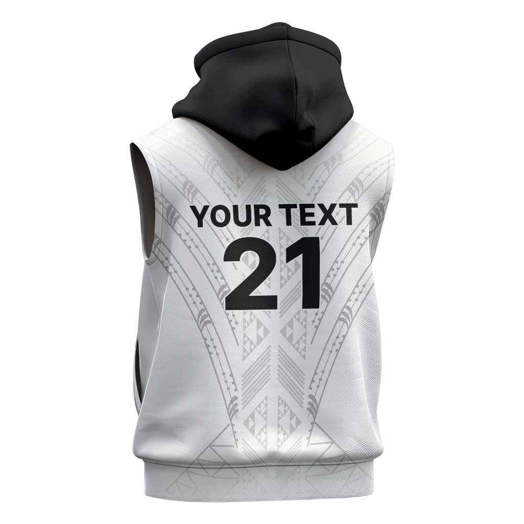 New Zealand Koru Fern Custom Sleeveless Zip Hoodie Simple Taniko Motif LT9 - Polynesian Pride