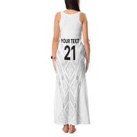 New Zealand Koru Fern Custom Tank Maxi Dress Simple Taniko Motif LT9 - Polynesian Pride