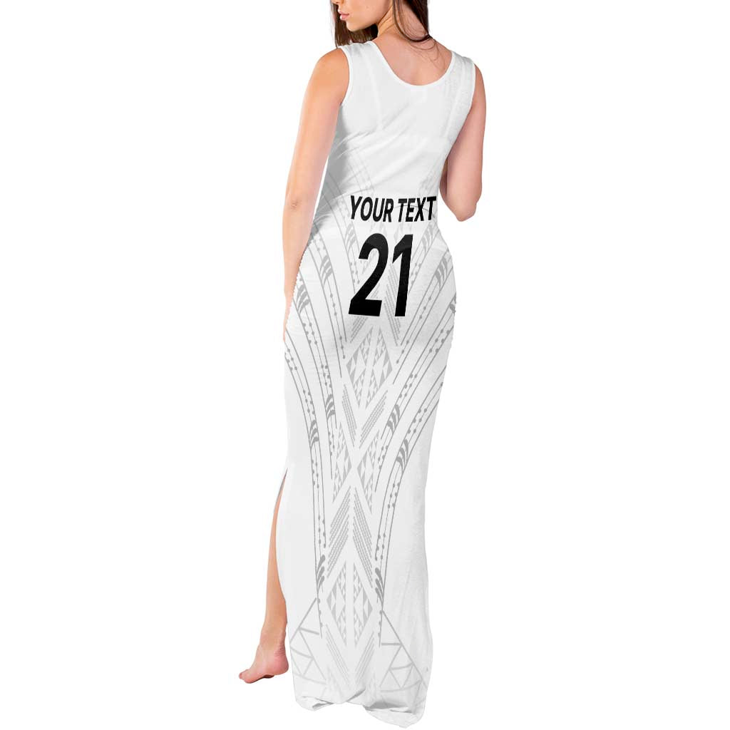 New Zealand Koru Fern Custom Tank Maxi Dress Simple Taniko Motif LT9 - Polynesian Pride