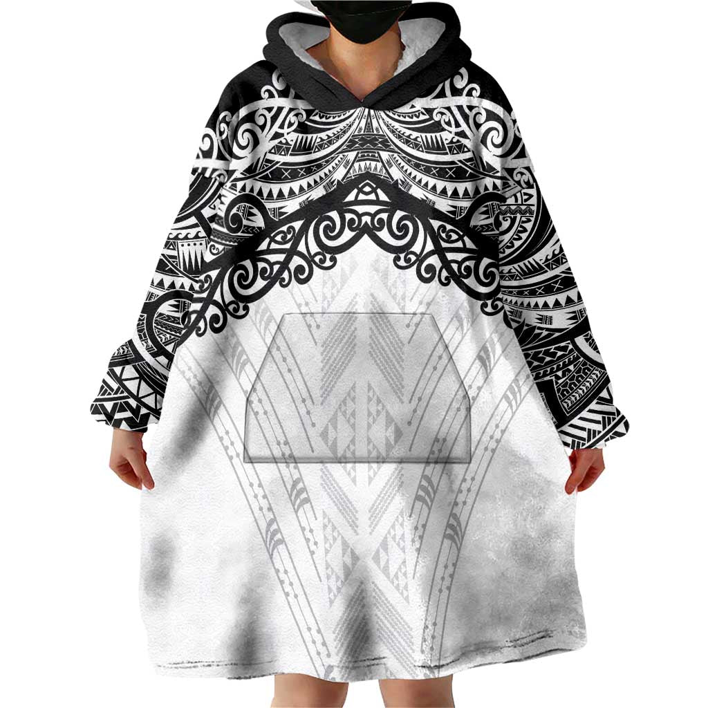 New Zealand Koru Fern Custom Wearable Blanket Hoodie Simple Taniko Motif LT9 - Polynesian Pride