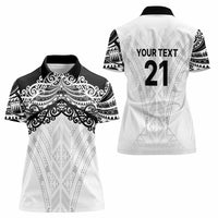 New Zealand Koru Fern Custom Women Polo Shirt Simple Taniko Motif LT9 - Polynesian Pride