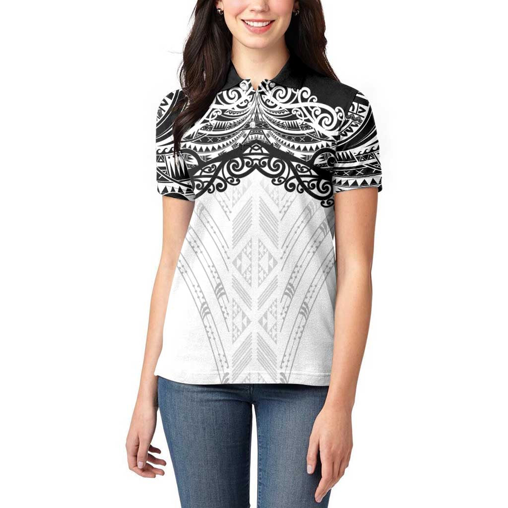 New Zealand Koru Fern Custom Women Polo Shirt Simple Taniko Motif LT9 - Polynesian Pride