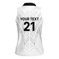 New Zealand Koru Fern Custom Women Sleeveless Polo Shirt Simple Taniko Motif LT9 - Polynesian Pride