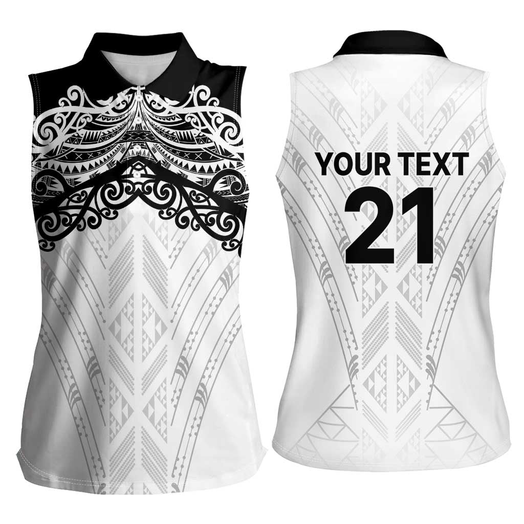 New Zealand Koru Fern Custom Women Sleeveless Polo Shirt Simple Taniko Motif LT9 - Polynesian Pride
