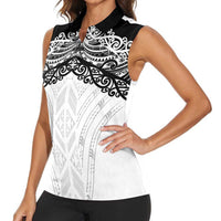 New Zealand Koru Fern Custom Women Sleeveless Polo Shirt Simple Taniko Motif LT9 - Polynesian Pride