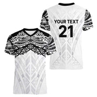 New Zealand Koru Fern Custom Women V-Neck T-Shirt Simple Taniko Motif LT9 - Polynesian Pride