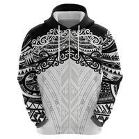 New Zealand Koru Fern Custom Zip Hoodie Simple Taniko Motif LT9 - Polynesian Pride