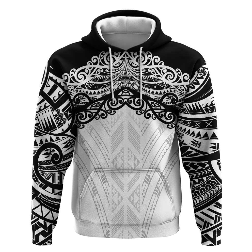 New Zealand Koru Fern Custom Zip Hoodie Simple Taniko Motif LT9 Pullover Hoodie White - Polynesian Pride