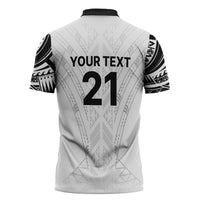 New Zealand Koru Fern Custom Zipper Polo Shirt Simple Taniko Motif LT9 - Polynesian Pride