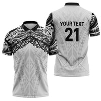 New Zealand Koru Fern Custom Zipper Polo Shirt Simple Taniko Motif LT9 - Polynesian Pride