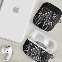 New Zealand Maori Taniko AirPods Case Black Kowhaiwhai Puhoro LT9 - Polynesian Pride