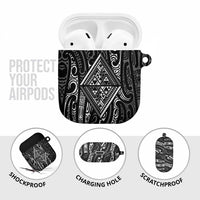New Zealand Maori Taniko AirPods Case Black Kowhaiwhai Puhoro LT9 - Polynesian Pride