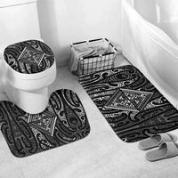 New Zealand Maori Taniko Bathroom Set Black Kowhaiwhai Puhoro - Polynesian Pride
