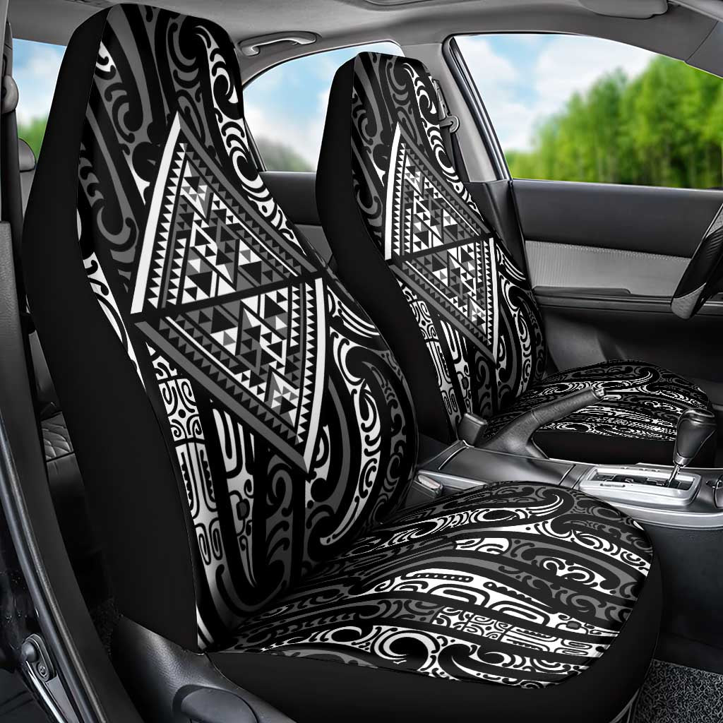 New Zealand Maori Taniko Car Seat Cover Black Kowhaiwhai Puhoro LT9 - Polynesian Pride