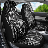 New Zealand Maori Taniko Car Seat Cover Black Kowhaiwhai Puhoro LT9 - Polynesian Pride