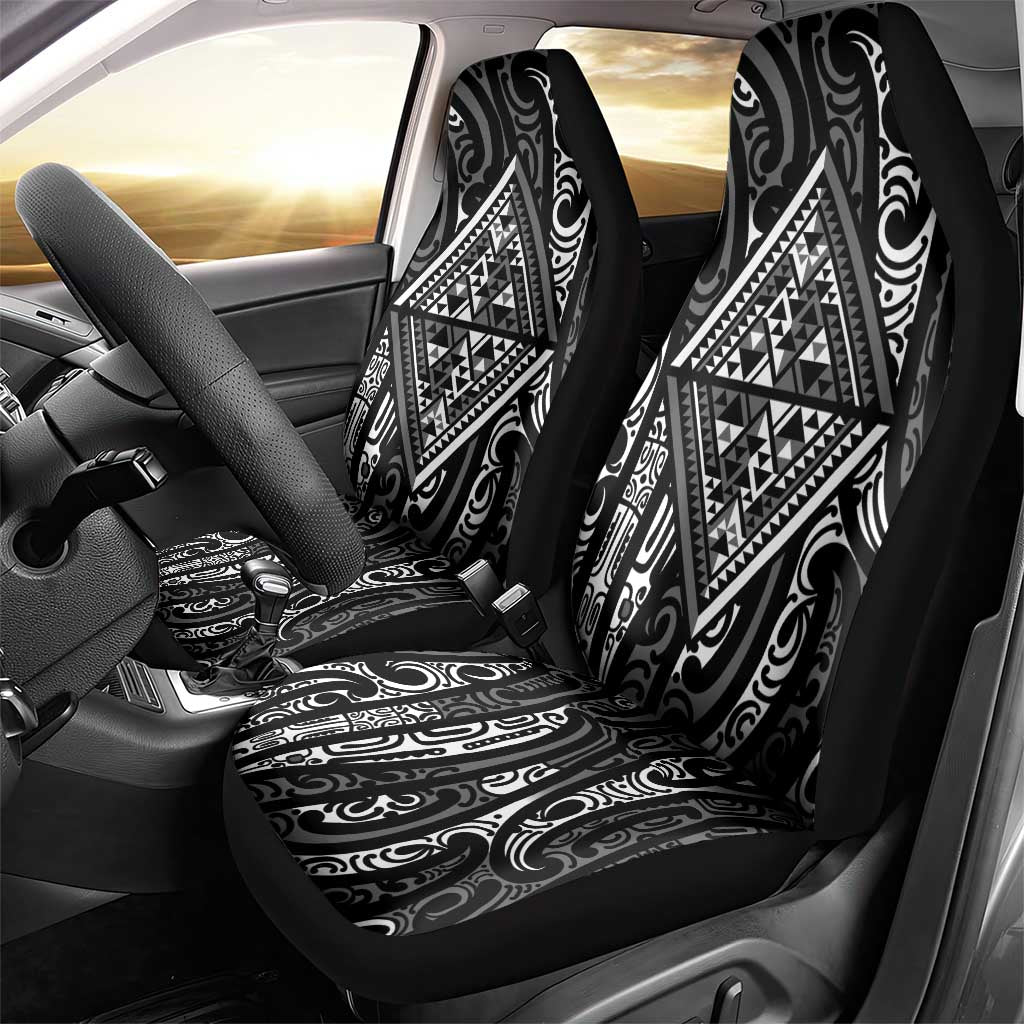 New Zealand Maori Taniko Car Seat Cover Black Kowhaiwhai Puhoro LT9 - Polynesian Pride