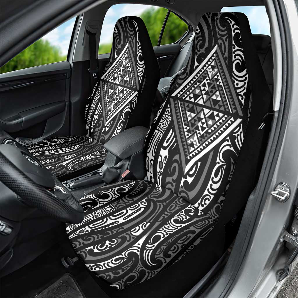 New Zealand Maori Taniko Car Seat Cover Black Kowhaiwhai Puhoro LT9 - Polynesian Pride