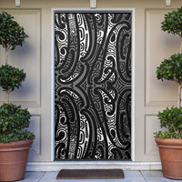 New Zealand Maori Taniko Door Cover Black Kowhaiwhai Puhoro LT9 Black - Polynesian Pride