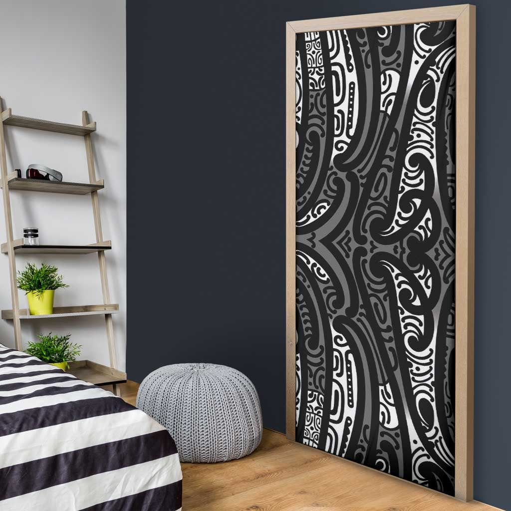 New Zealand Maori Taniko Door Cover Black Kowhaiwhai Puhoro LT9 - Polynesian Pride