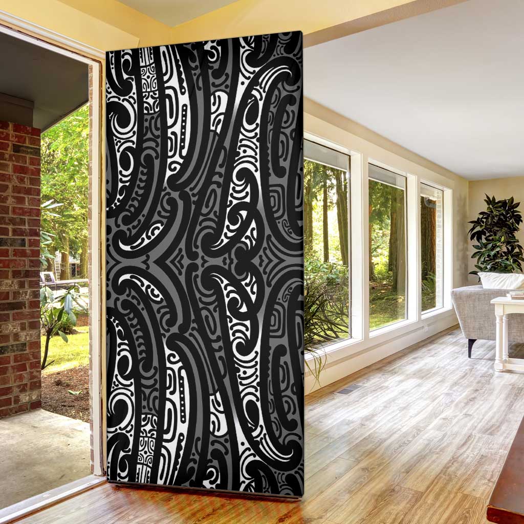 New Zealand Maori Taniko Door Cover Black Kowhaiwhai Puhoro LT9 - Polynesian Pride