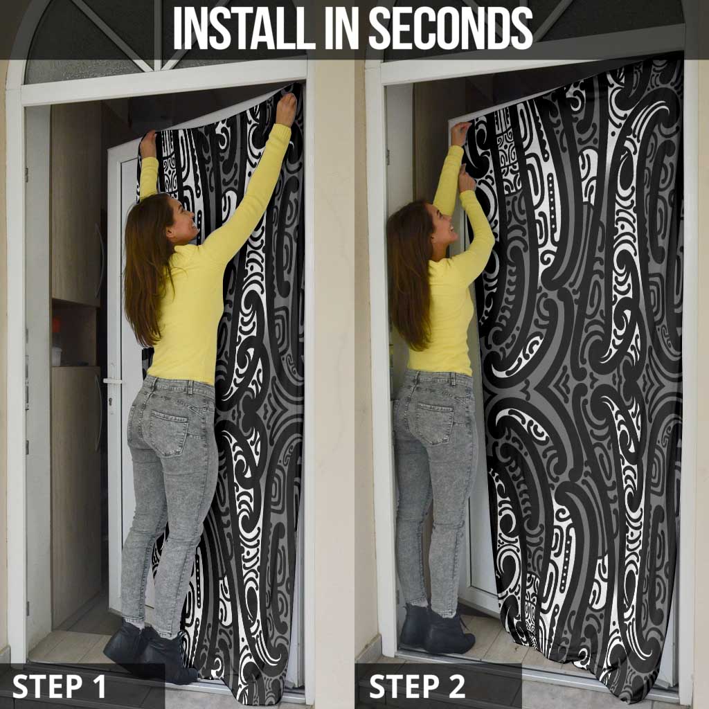 New Zealand Maori Taniko Door Cover Black Kowhaiwhai Puhoro LT9 - Polynesian Pride