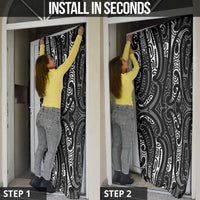 New Zealand Maori Taniko Door Cover Black Kowhaiwhai Puhoro LT9 - Polynesian Pride
